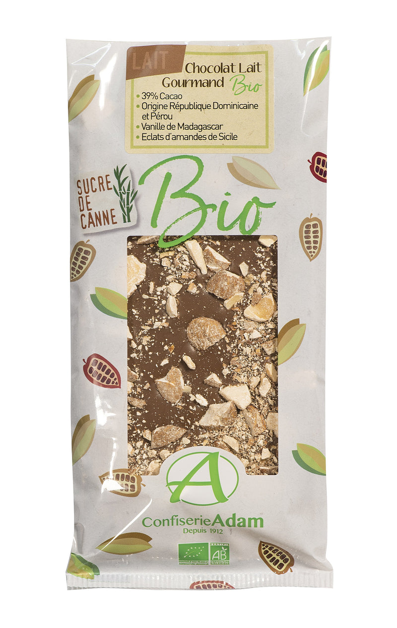 Organic Milk Chocolate Bar With Hazelnut Chips 100G