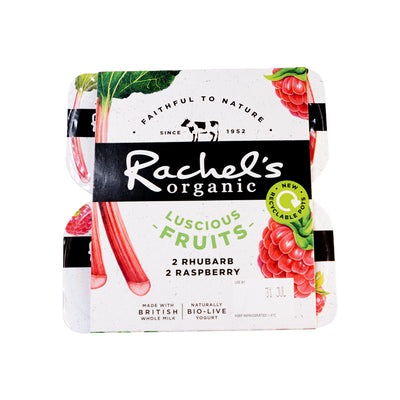 Organic Luscious Fruits Rhubarb / Raspberry - Rachel's 440Ã‚Â g (4Ã‚Â x 110g)