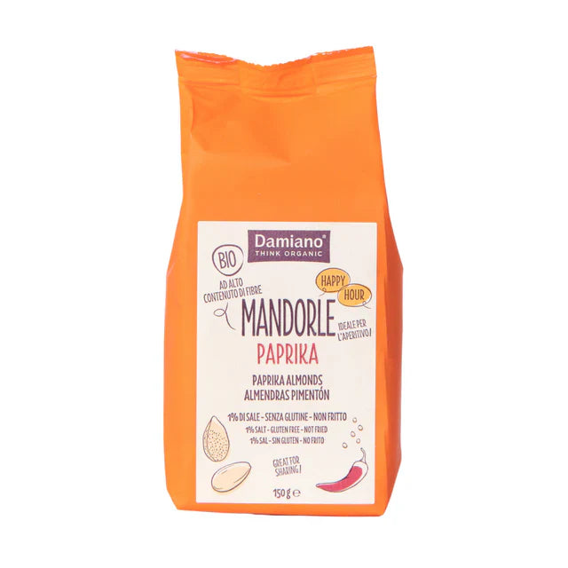 Organic Toasted Peeled Almonds Salted with Organic Paprika 150g