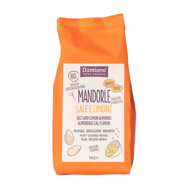 Organic Toasted Peeled Almonds with Salt and Lemon 150g