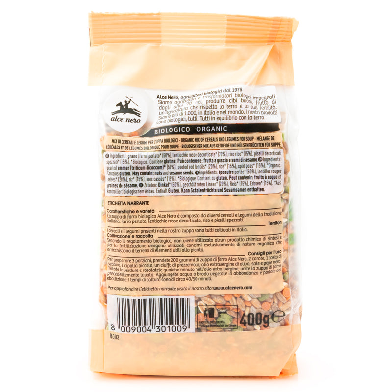 Organic Emmer Soup Mix With Lentils,Rice And Peas 400G