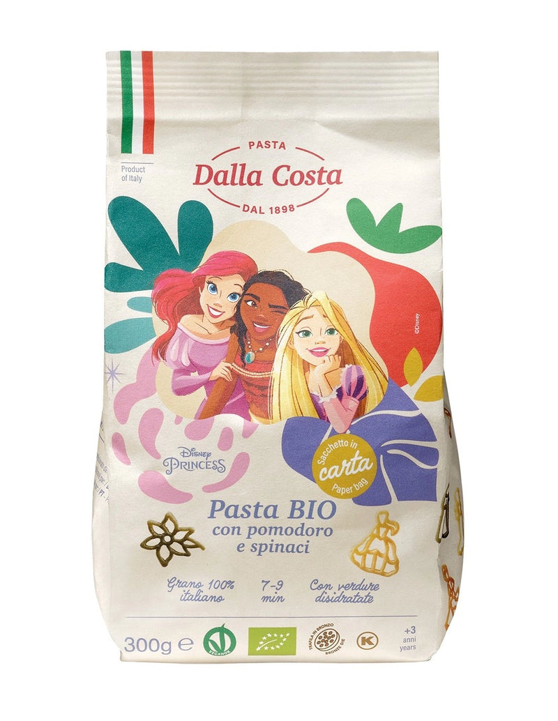 Organic white wheat tomato and spinach princess pasta 300g