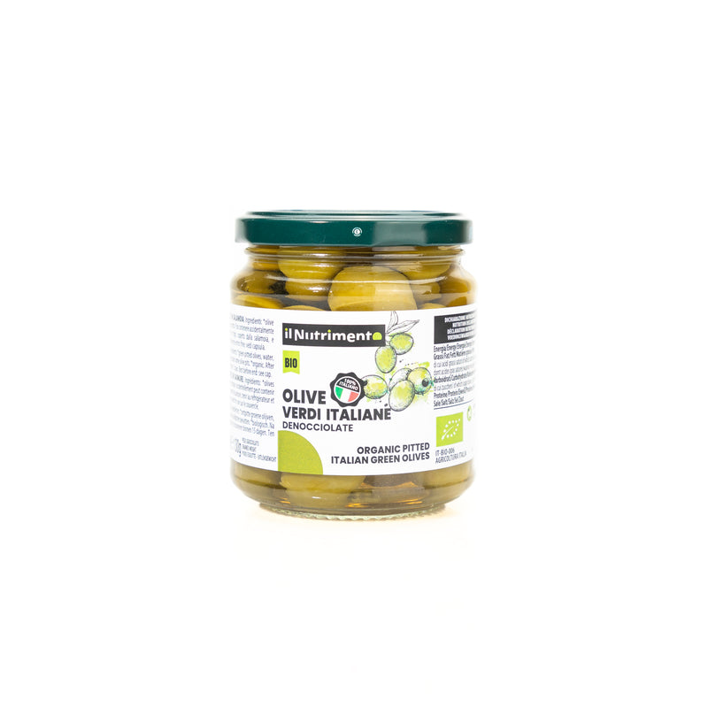 Organic Pitted Green Olives In Brine 280g