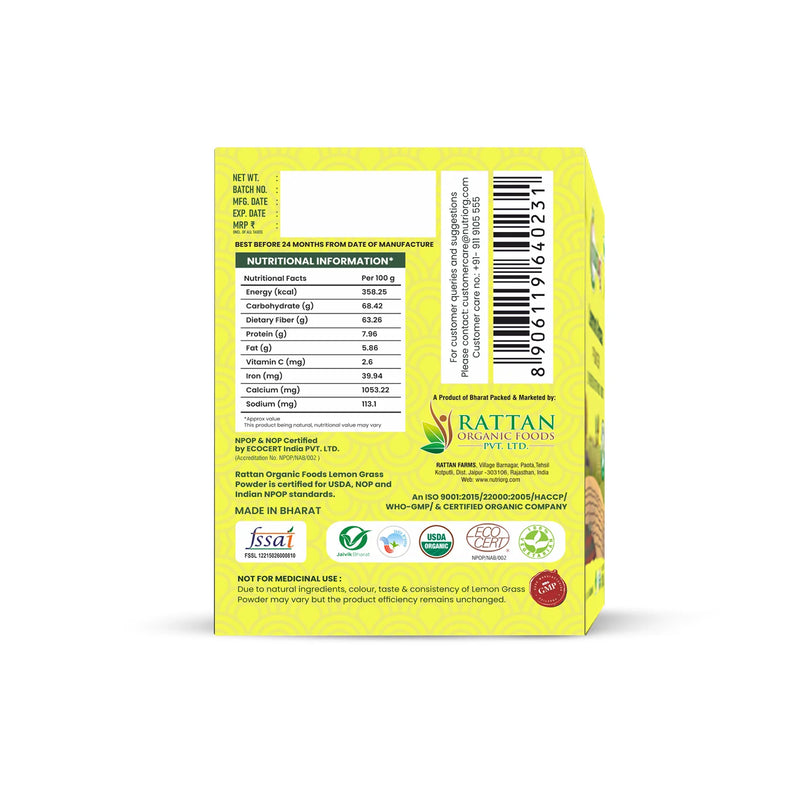 Organic Lemon Grass Powder 100g