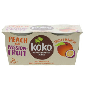 Organic Dairy Free Yoghurt - Peach & Passion 2 X 125g