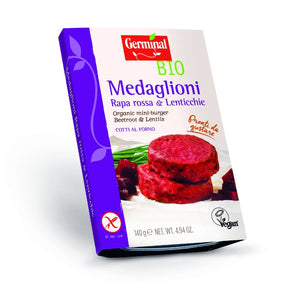 Organic Veggie Mini Burgers Beetroot & Lentil 140g